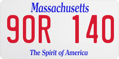 MA license plate 9OR140