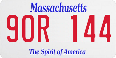 MA license plate 9OR144