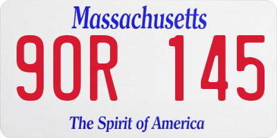 MA license plate 9OR145