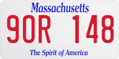 MA license plate 9OR148