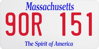 MA license plate 9OR151
