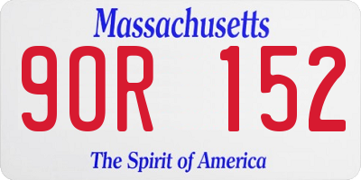 MA license plate 9OR152