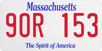 MA license plate 9OR153