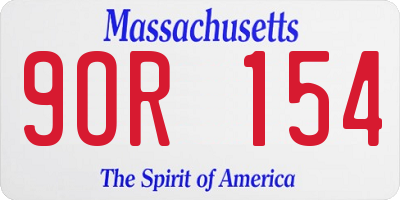 MA license plate 9OR154
