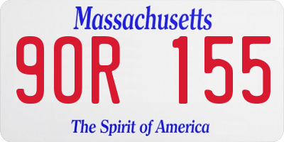 MA license plate 9OR155