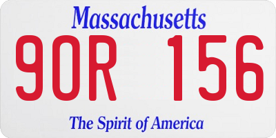 MA license plate 9OR156