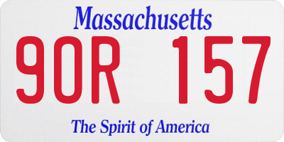 MA license plate 9OR157