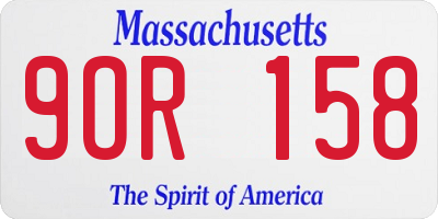 MA license plate 9OR158