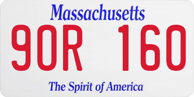 MA license plate 9OR160