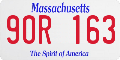 MA license plate 9OR163