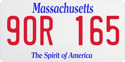 MA license plate 9OR165
