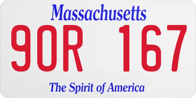 MA license plate 9OR167