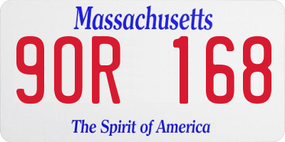 MA license plate 9OR168
