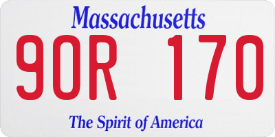MA license plate 9OR170