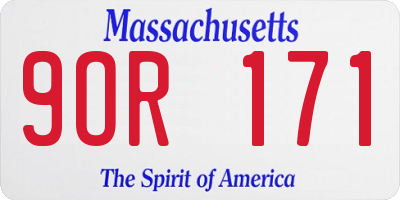 MA license plate 9OR171