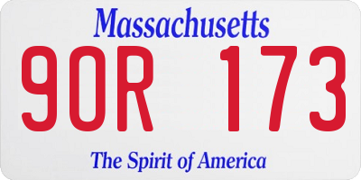 MA license plate 9OR173