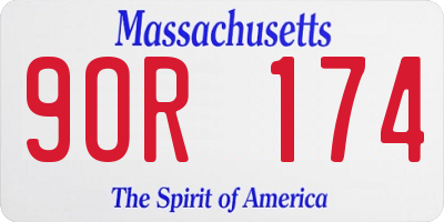 MA license plate 9OR174