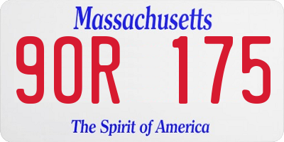 MA license plate 9OR175