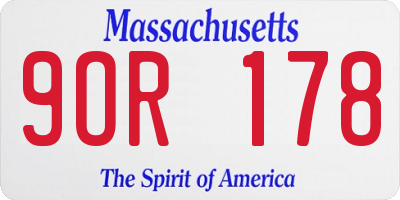 MA license plate 9OR178