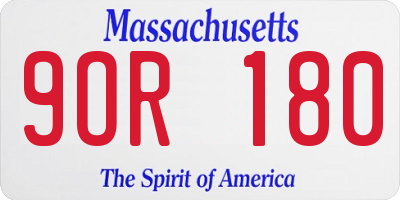 MA license plate 9OR180