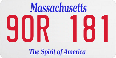 MA license plate 9OR181