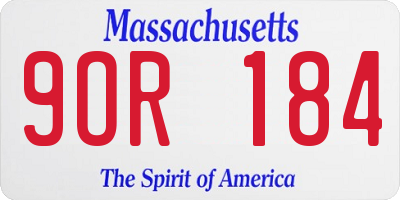 MA license plate 9OR184