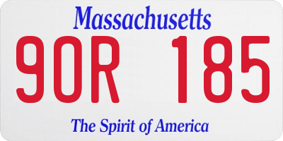 MA license plate 9OR185