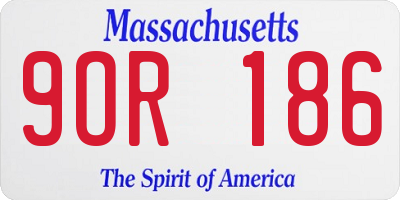 MA license plate 9OR186