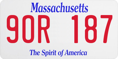 MA license plate 9OR187