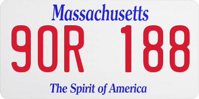 MA license plate 9OR188