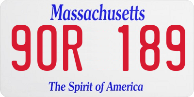 MA license plate 9OR189