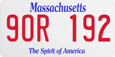 MA license plate 9OR192