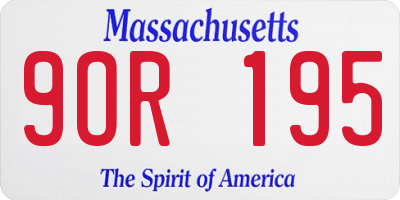 MA license plate 9OR195