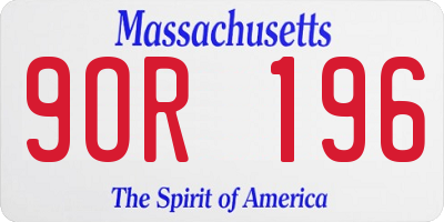 MA license plate 9OR196