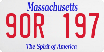 MA license plate 9OR197