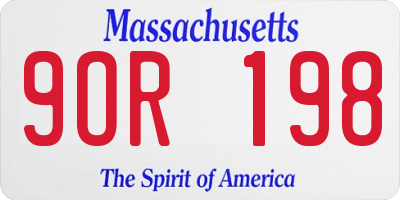 MA license plate 9OR198