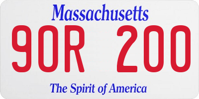 MA license plate 9OR200