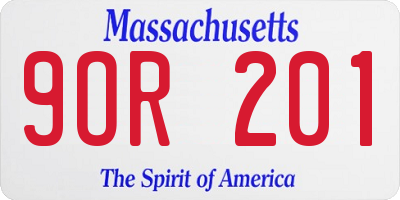 MA license plate 9OR201