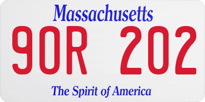 MA license plate 9OR202