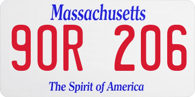 MA license plate 9OR206