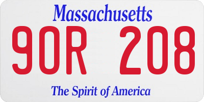 MA license plate 9OR208