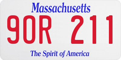 MA license plate 9OR211