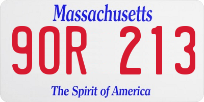 MA license plate 9OR213