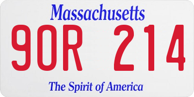 MA license plate 9OR214