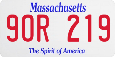 MA license plate 9OR219