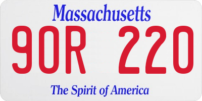 MA license plate 9OR220