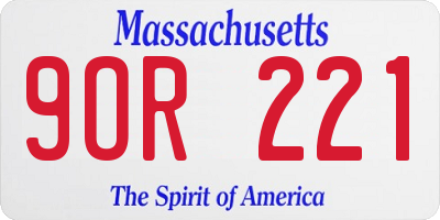 MA license plate 9OR221