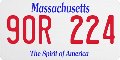 MA license plate 9OR224