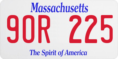 MA license plate 9OR225