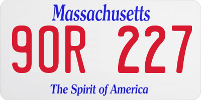 MA license plate 9OR227